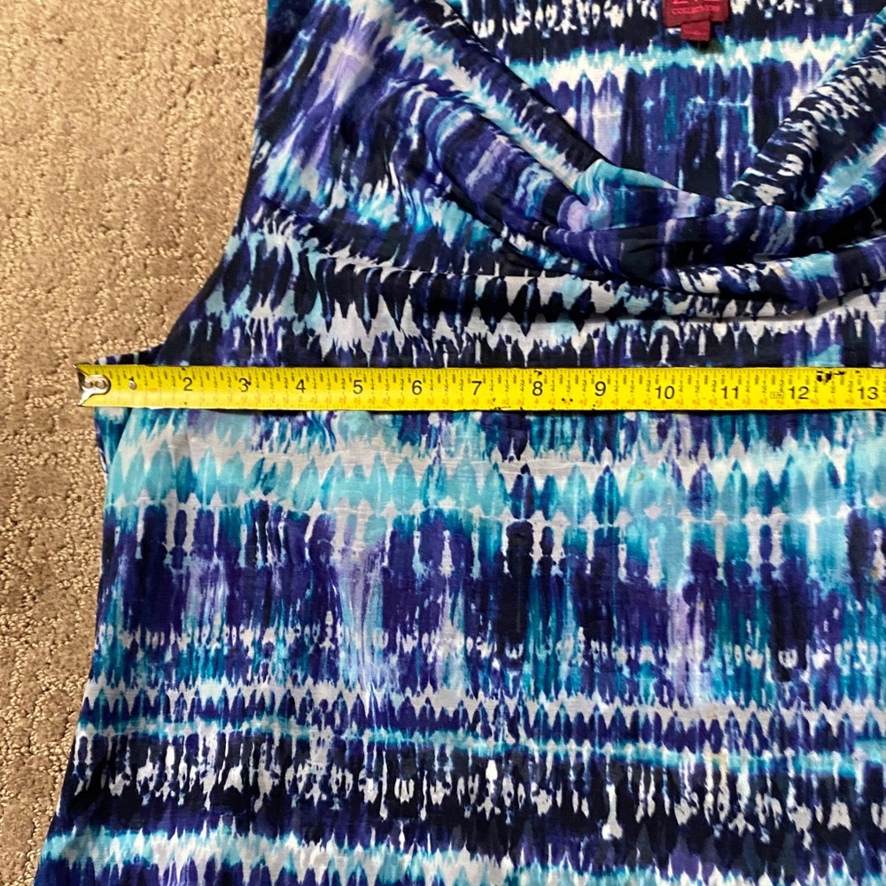 212 Collection Blue Multi-Patterned Cowl Neck Tank Spring - Picture 4 of 8